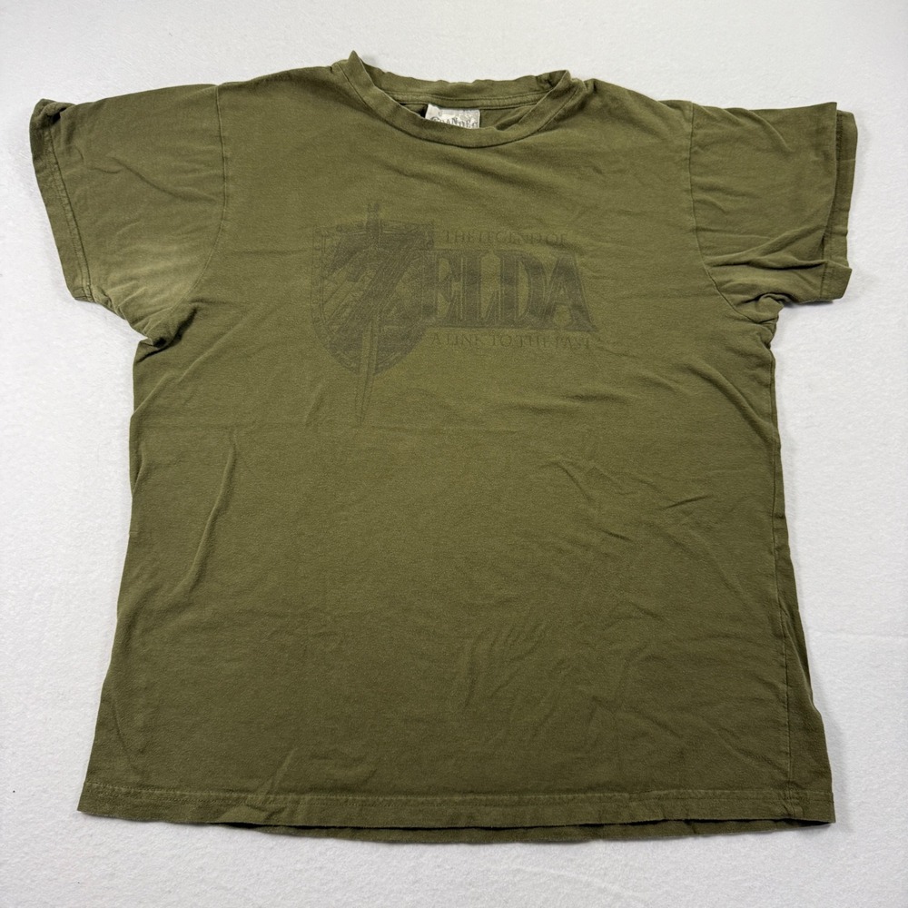 VTG Changes Tag Legend of Zelda A Link to the Past T-Shirt Mens Med Olive Green‎